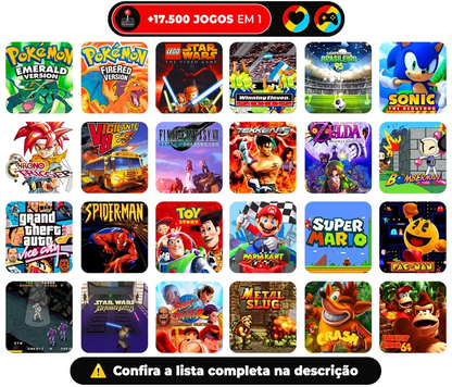 Console R36S™ - 17.500 Jogos de 20+ Consoles